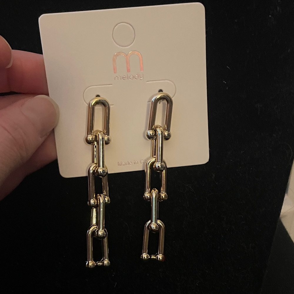 Gold Chain Link Earrings